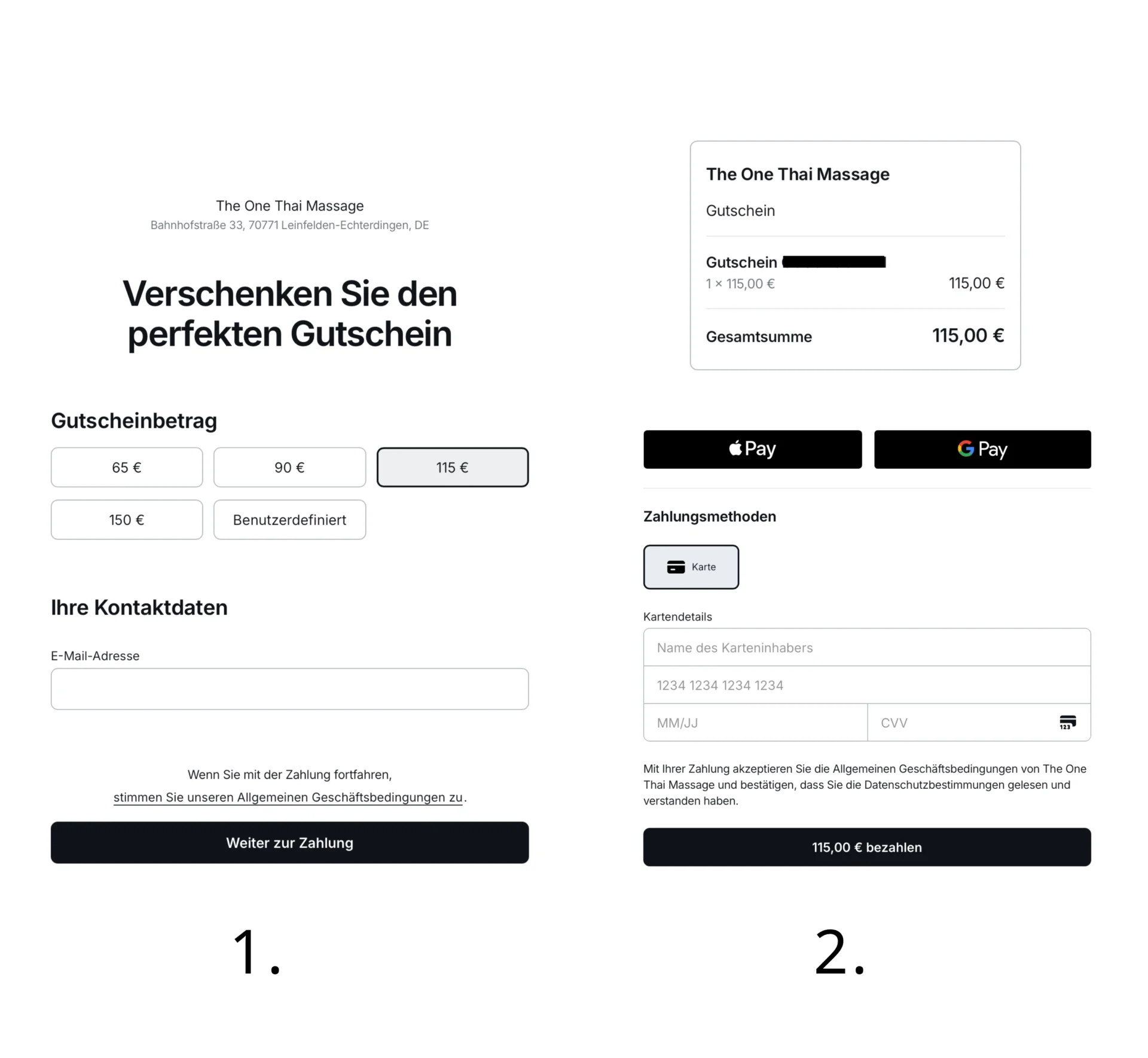 How To Get A Online Voucher @ The One Thai Massage in Leinfelden | Stuttgart